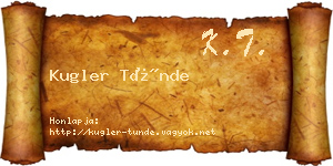 Kugler Tünde névjegykártya