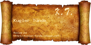 Kugler Tünde névjegykártya