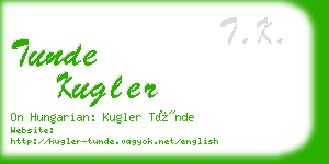 tunde kugler business card